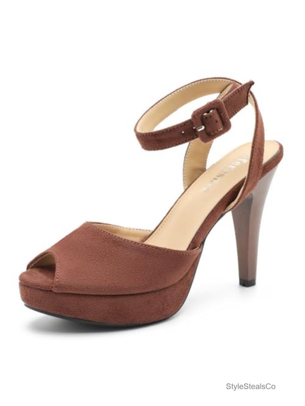 Fereshte Women's Platform High Heel Sandals Peep Toe Ankle Strap Slingback